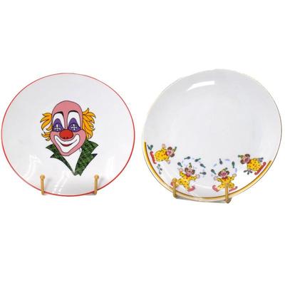 Pair Of Vintage Clown Themed Plates