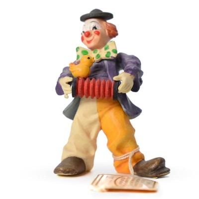 Vintage Anri Toriart Hand Crafted Clown w/ Accordion Figurine