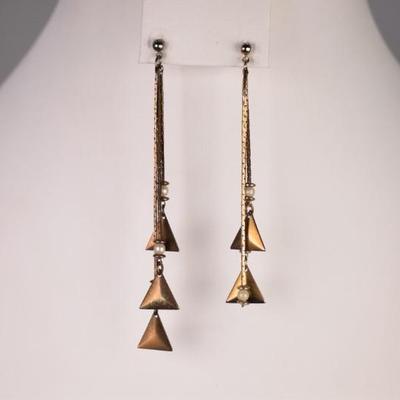 Multi Strand Triangle Dangle Earrings