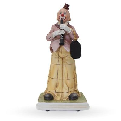Melody In Motion Hand Painted Porcelain “Clarinet Clown” Music Box Made By Waco