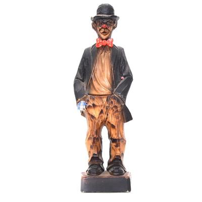 Vintage Germany Bavarian Carved Hobo With A Bow Tie Figurine