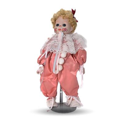 Noble Porcelain Doll w/ Hand Painted Flowers On Kaiser Chicago Stand