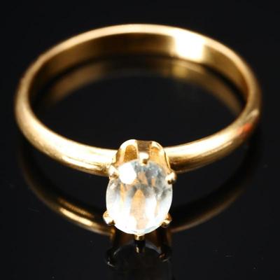 Gold Plated Blue Topaz Ring