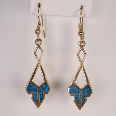 Turquoise Chip Inlay Earrings