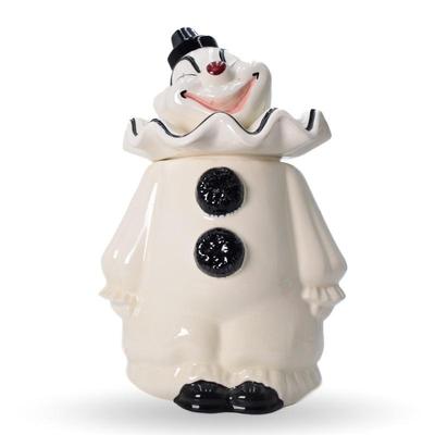 Vintage Metlox Poppytrail Ceramic Clown Cookie Jar w/ Lid