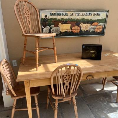 VINTAGE PINR TABLE AND CHAIRS