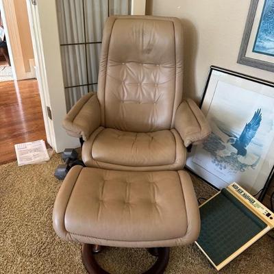 Ekornes Style Chair and Ottoman
