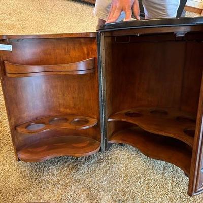 MCM end table bar interior