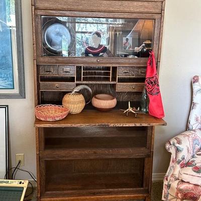 Barrister bookcase with desk fittings.