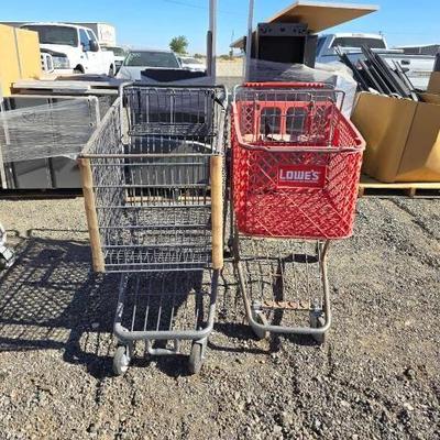 #81012 • 2 Shopping Carts one Metal one Plastic
