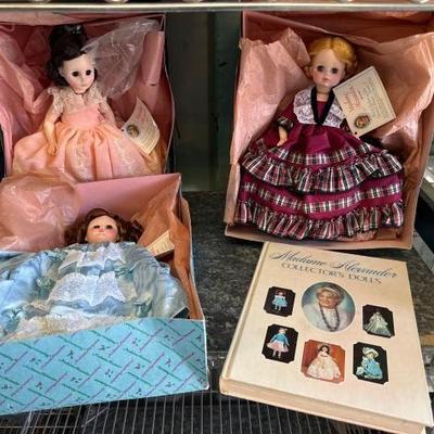 #3906 • (3) Madame Alexander Dolls & Book
