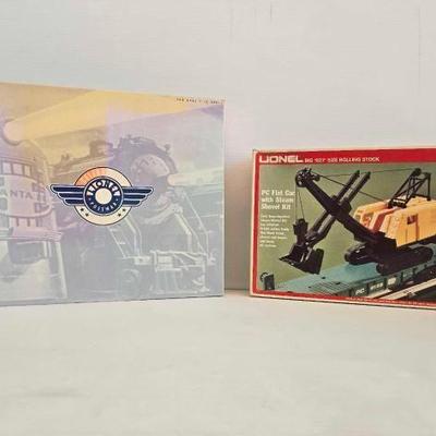 #8530 • Lionel Electric Box Car and Flat Car with Steam Shovel
