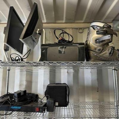 #4030 • Dell Monitors, HP Printer, Snowboard Boots, Power Conditioner & Speakers
