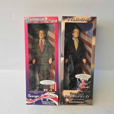 #8224 • (2) Talking Presidents Action Figures
