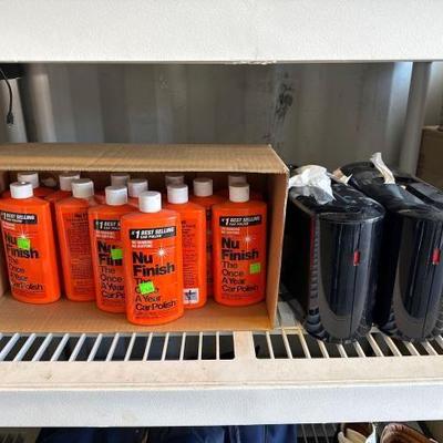 #5656 • (14) NuFinish Car Polish & (2) Tork Napkin Dispensers
