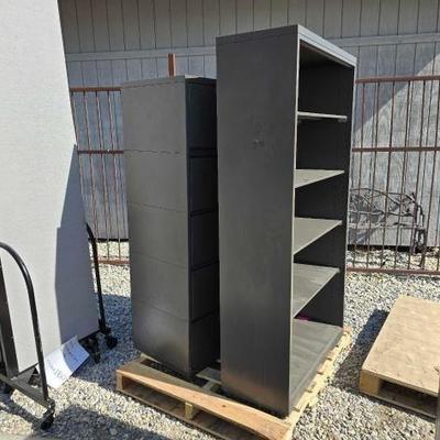 #80602 • Metal Book Shelf and Metal Filing Cabinet
