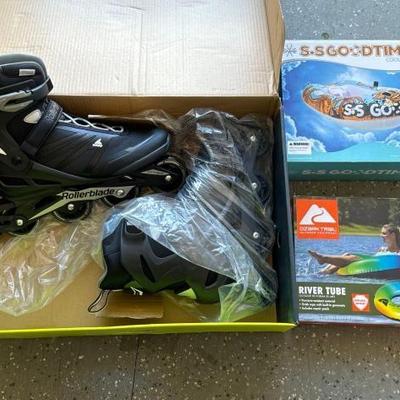 #5648 • Rollerblades, River Tube & Inflatable Cooler Boat
