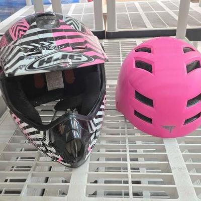 #2868 • Kid's HJC Dirt Bike Helmet and Flybar Bicycle Helmet
