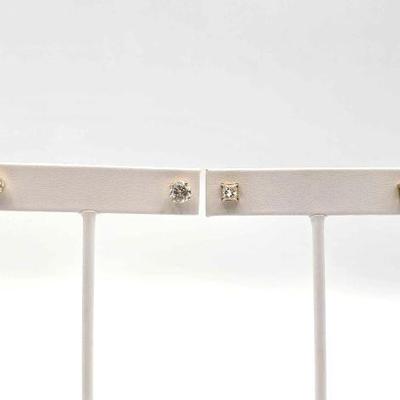 #732 • (2) 14K Gold Diamond Stud Earrings, 2.91g
