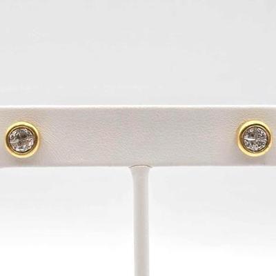 #602 • 18K Gold Diamond Earrings, 3.42g
