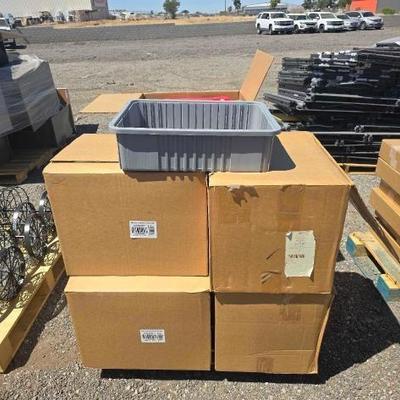 #80504 • (6) Cases Quantum Storage Systems Plastic Bins and (1) Grainger Biohazard Waste Container
