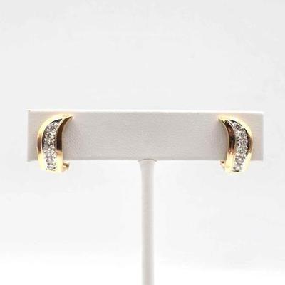 #716 • 14K Gold Earrings with Diamonds, 5.46g
