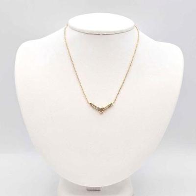 #726 • 14K Gold Necklace with Diamond Pendant, 4.02g
