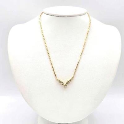 #702 • 14K Diamond Necklace, 10.18g
