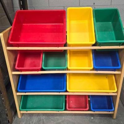 #2710 • Childens Toy Shelf with Bins
