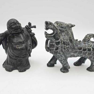 #1828 • Chinese Buddah and Foo Dog Figurines
