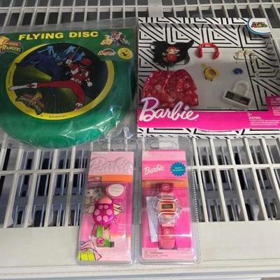 #4156 • (2) Barbie Watches, Super Mario Barbie Accessories and Power...
