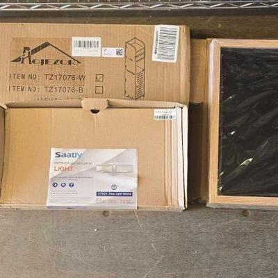#4072 • 15lb Dumbbell Weight, Colorpanda Light Bulb, (4) Wall Art Frames and More

