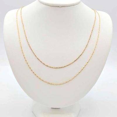 #740 • 14K Gold Dainty Chains, 2.98g
