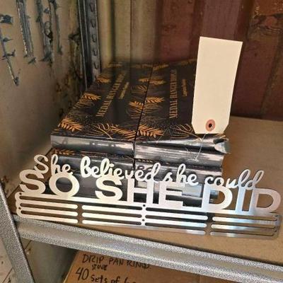 #6012 • NEW!!! (10) "She Believed She Could So She Did" Medal Hanger Display
