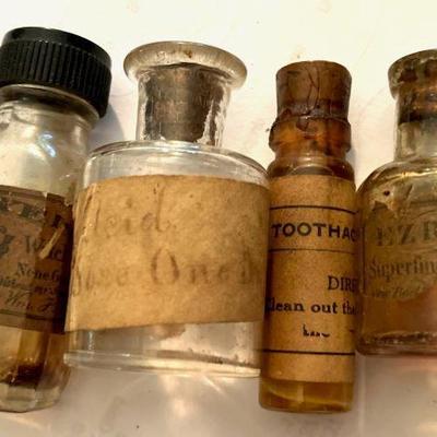 FOUR (4) Antique Bottles with Labels
