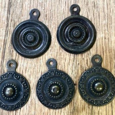 FIVE (5) Antique Key Hole Covers
