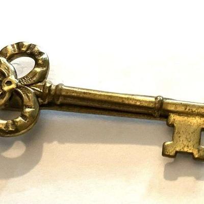 Brass Skeleton Ket Tie Bar, Marked Germany
