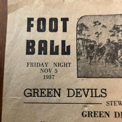 1937 Football Night Broadside
