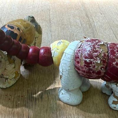 TWO (2) Old Wooden Jointed Toys
