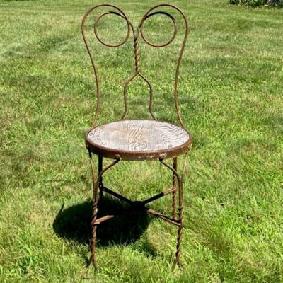 Wood and Iron Ice Cream Chair
