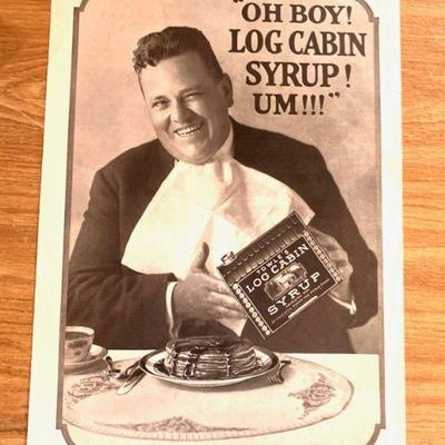 Cool 1920's Ad for LOG CABIN SYRUP
