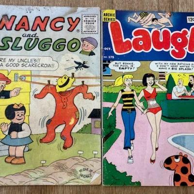 TWO Vintage Comic Books, "NANCY & SLUGGO" & "LAUGH" Comic.1950's-60's
