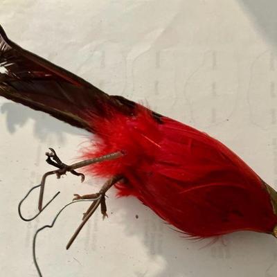 Vintage Bird Ornament of Feathers
