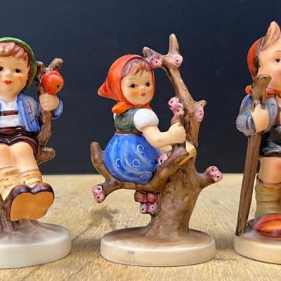 Vintage Goebel Germany  4.25" Figurines - Apple Tree Boy And Girl, Little Hiker