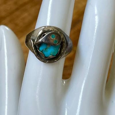 Effie Calavaza Zuni Sterling Silver Ring Snake Design Size 7 - Total Weight 8.9 Grams 
