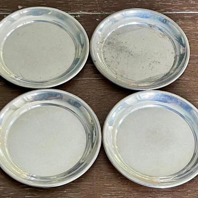 4 Vintage Sterling Silver S Kirk & Son 2.75 Inch Pin Or Ashtrays - Total Weight - 82 Grams 