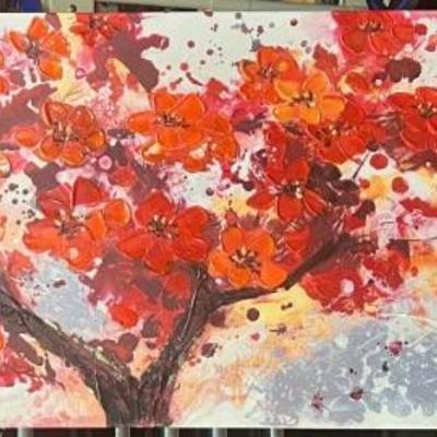 60" X 20" Acrylic Floral Canvas Print