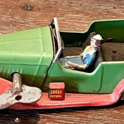 Rare Minic Tri-ang Pre War Light Green 34M Tourer With Passenger And Key (as Is)