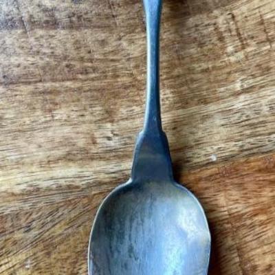 Antique B & D Cleveland Coin Silver 90 Percent 8.25 Inch Serving Spoon - 38 Grams 