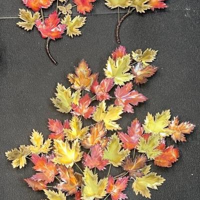 Large 3 Piece Metal Autumn Leaf Wall Hangings